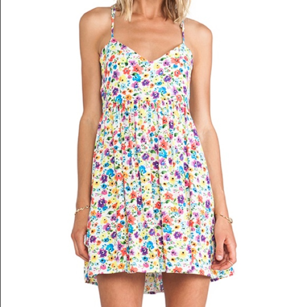 Casual wildflower patch watercolor dress